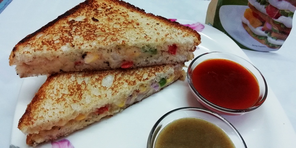 Vegetable Cheese Sandwich - Chits Kitchen